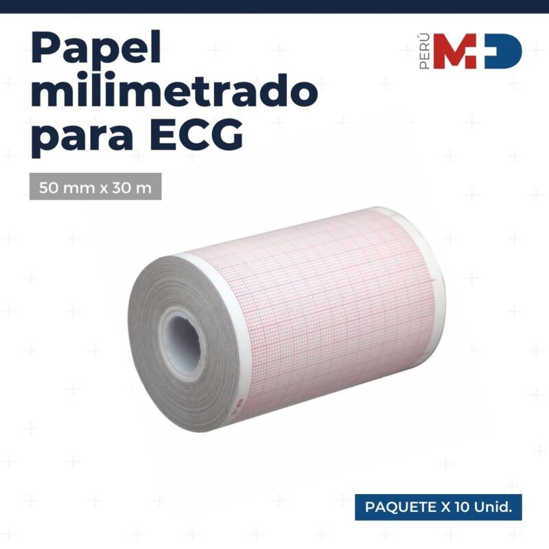 Papel para ECG 50mm - Pack x 10 rollos