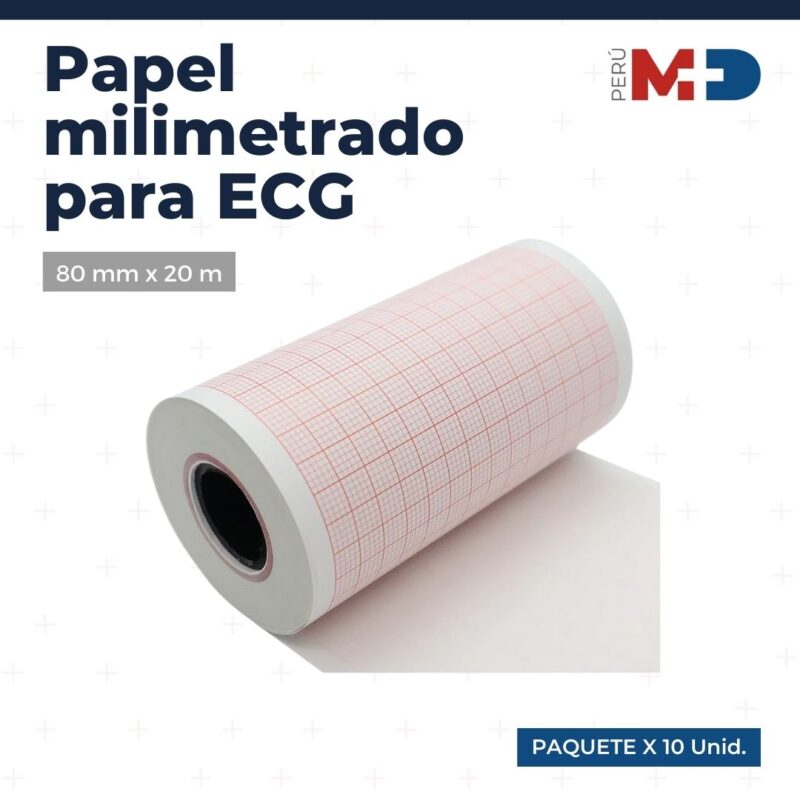 Papel para ECG 80mm x 20 m- Pack x 10 rollos