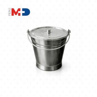 balde de acero inoxidable con tapa