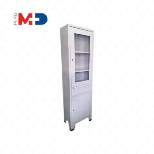 vitrina metálica de un cuerpo clínica