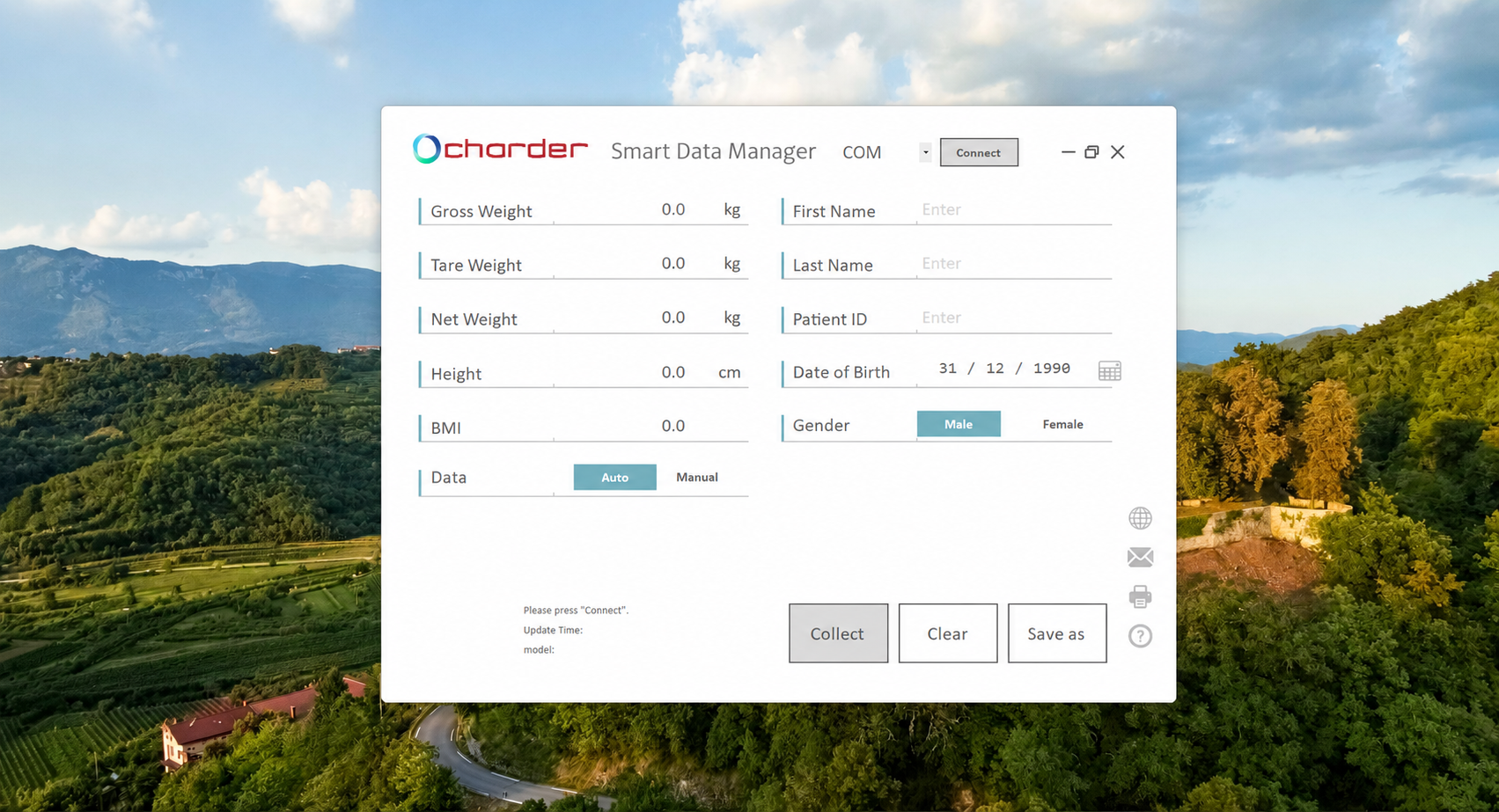 Software Charder Smart Data Manager en una computadora