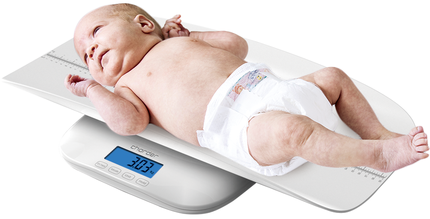 Balanza Pediátrica Neonatal Charder CUPID 3 | MD Perú Recién nacido pesado en la balanza Charder CUPID 3