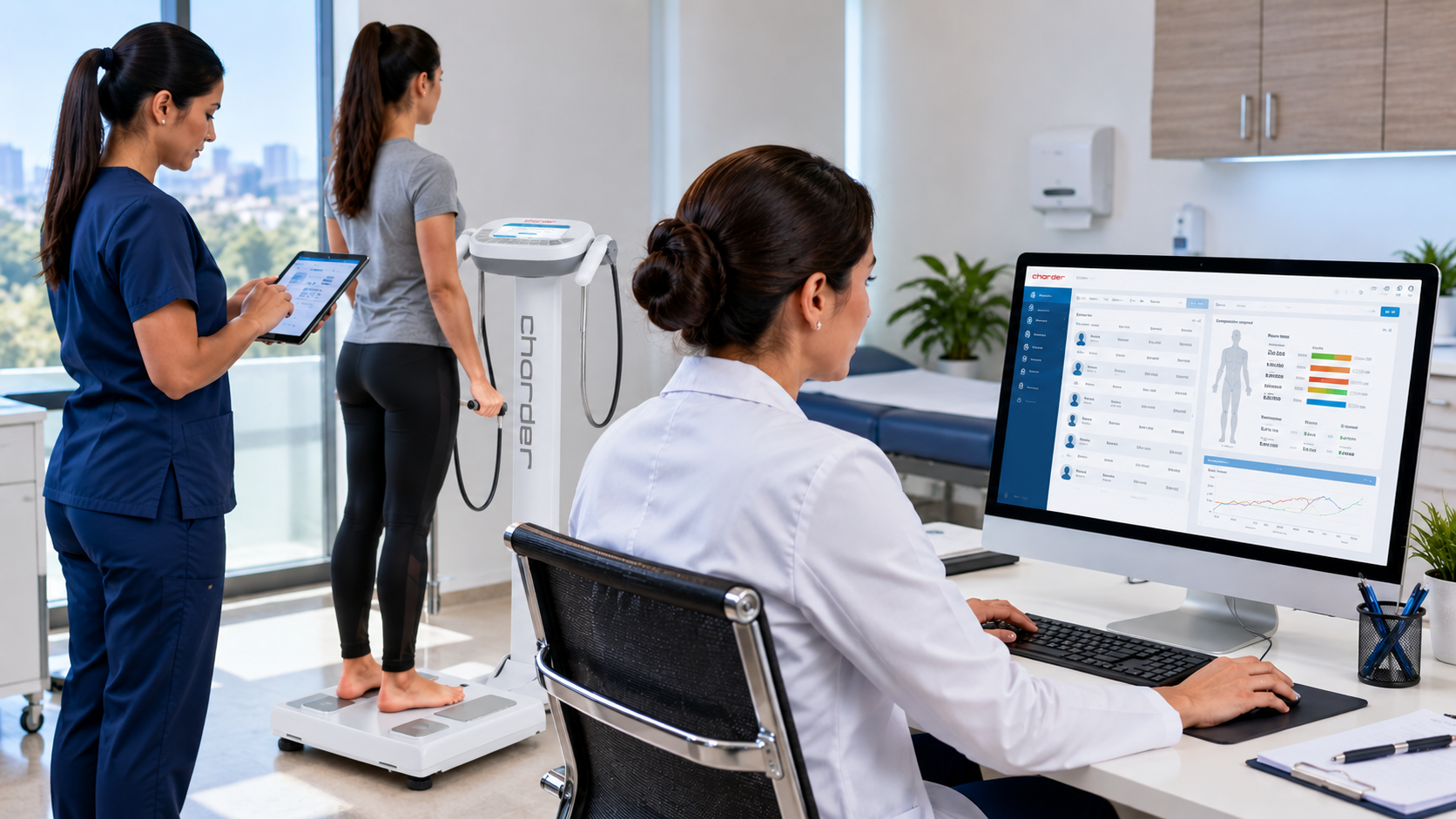 Evaluación de composición corporal en una clínica con analizador Charder e Insight Pro