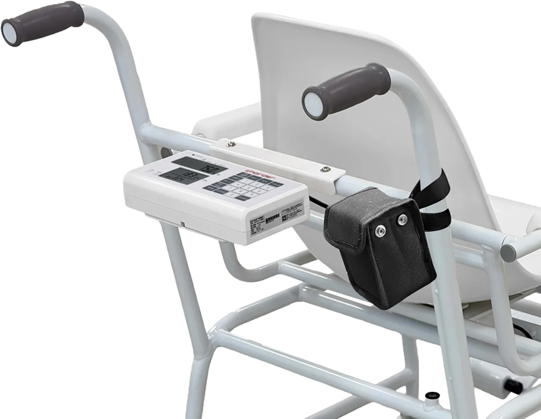 Charder MS5410 | Balanza tipo silla 300 kg Indicador digital de la balanza Charder MS5410 con bolsa para el adaptador de corriente