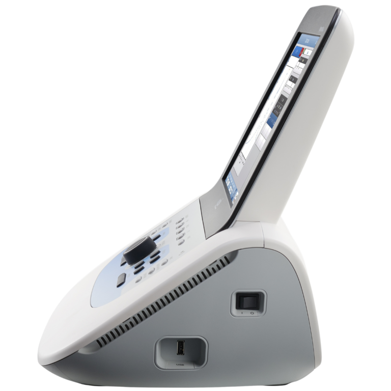 GSI TympStar Pro | Timpanómetro clínico con WideBand | MD Perú GSI TympStar Pro, vista lateral derecha con compartimiento de impresora